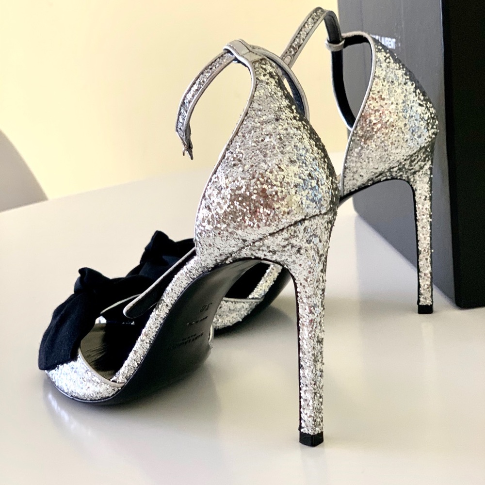 Saint Laurent 🔥🔥 Silver Paris Sandals 🔥🔥